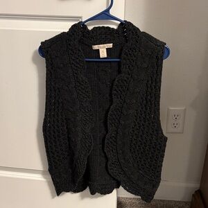 NWOT Smythe Charcoal Textured Knit Vest